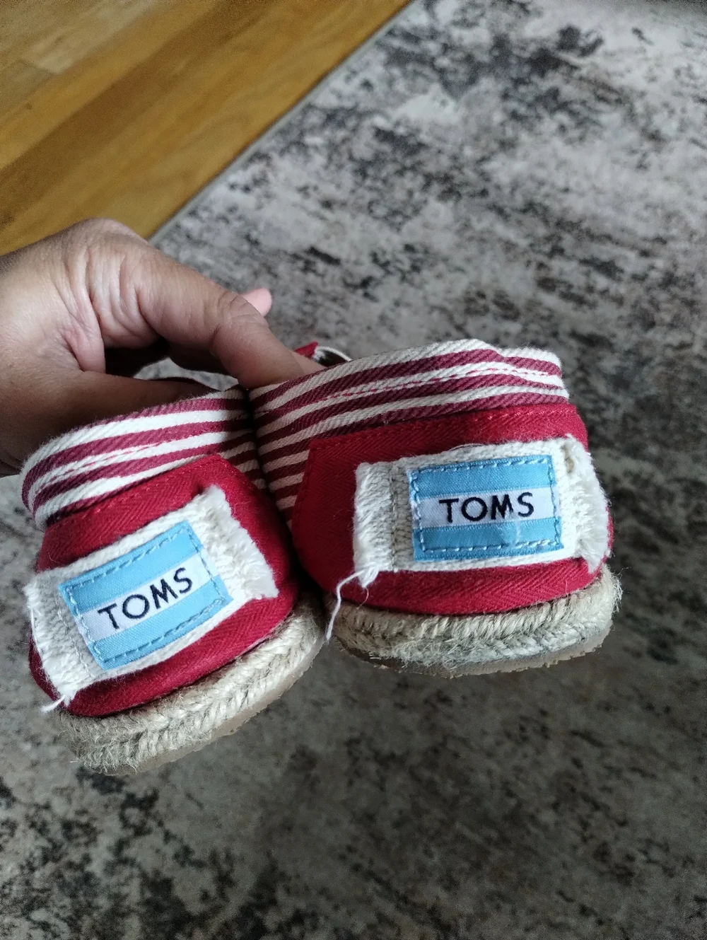 TOMS Red Canvas Espadrille Slip-Ons 8
